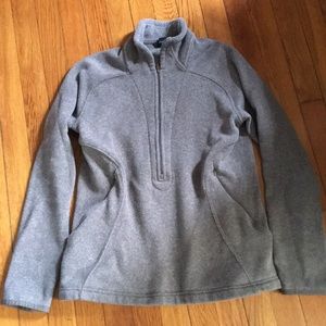 Land’s End 1/4 Zip Gray Sweater Fleece Small